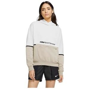 Nike Sportswear Hoodie Womens Medium White/Tan Athletic Pullover Limited Edition